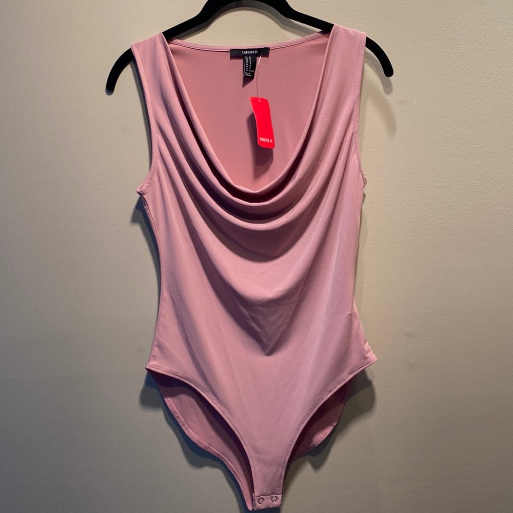 Forever 21 NWT Medium Knit Dusty Rose Bodysuit